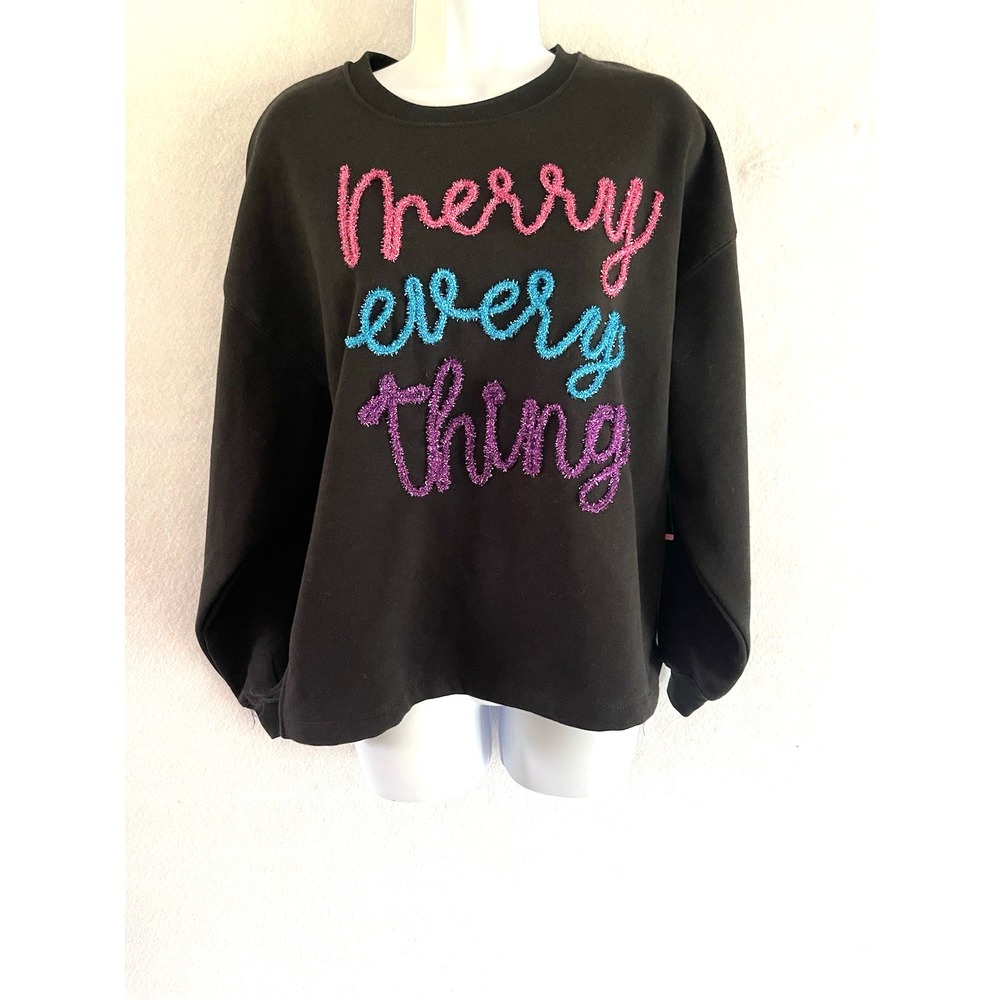 State of Mine Merry Every Thing Christmas Sweatshirt Small Holiday Festive Cozy
